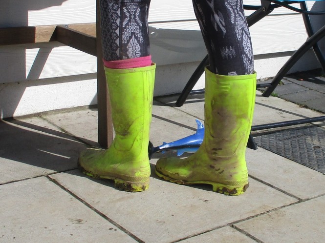 lime green wellies